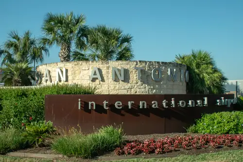 San Antonio International Airport (SAT) entrance sign